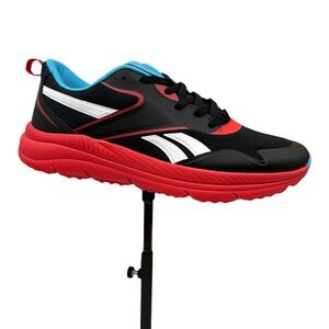Reebok Youth Big Boys Rush Sneakers Size 7 Black Fiery Red White Blue Lace Up